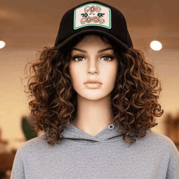 2/$30 Ladies Black Faith Trucker Hat - Picture 2 of 7